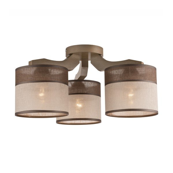 Temno rjava stropna svetilka s tekstilnim senčnikom ø 16 cm Andrea – LAMKUR