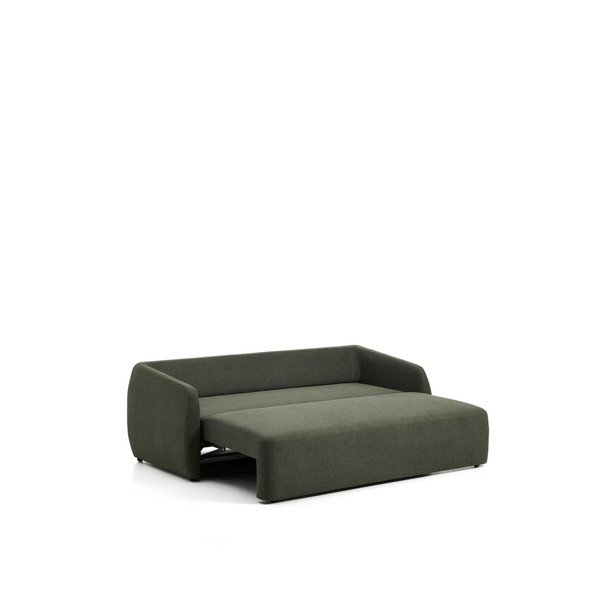 Temno zelena raztegljiva sedežna garnitura iz šenilje 218 cm Laira – Kave Home-image-3
