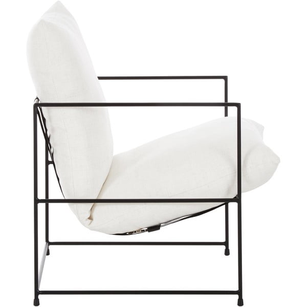Beli fotelj s kovinskim okvirjem Wayne - Westwing Collection-image-2