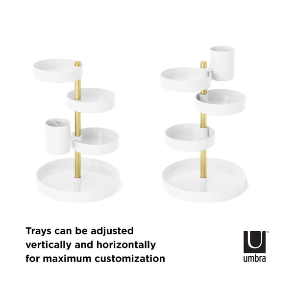 Beli plastični organizator kopalnice Pirouette - Umbra-image-3