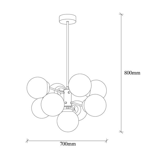 Bela/medeninasta viseča svetilka s steklenim senčilom ø 70 cm Mudoni – Opviq lights-image-4