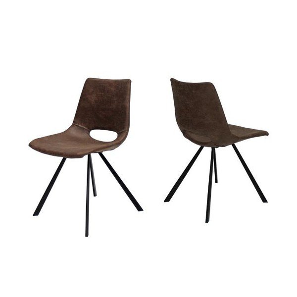 Svetlo rjav jedilni stol s črnim podnožjem Canett Coronas-image-1