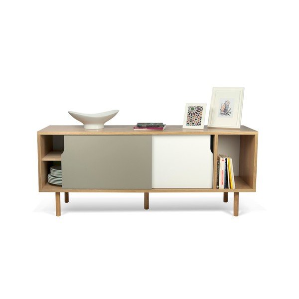 Bela in siva komoda TemaHome Dann Oak-image-2