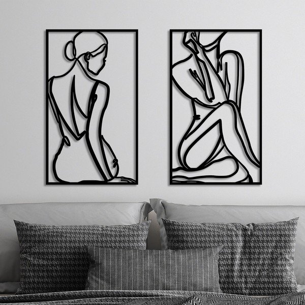 Kovinska stenska dekoracija 42x70 cm Minimalist Female – Wallity-image-3