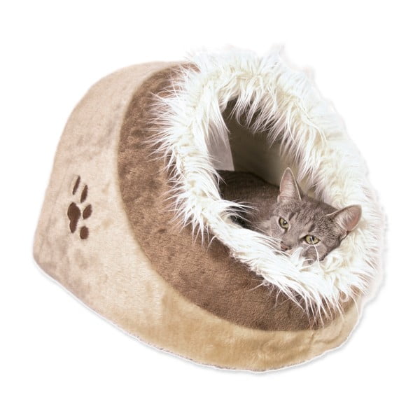 Bež plišast kokon za mačke 35x26 cm Trixie Minou – Plaček Pet Products-image-1