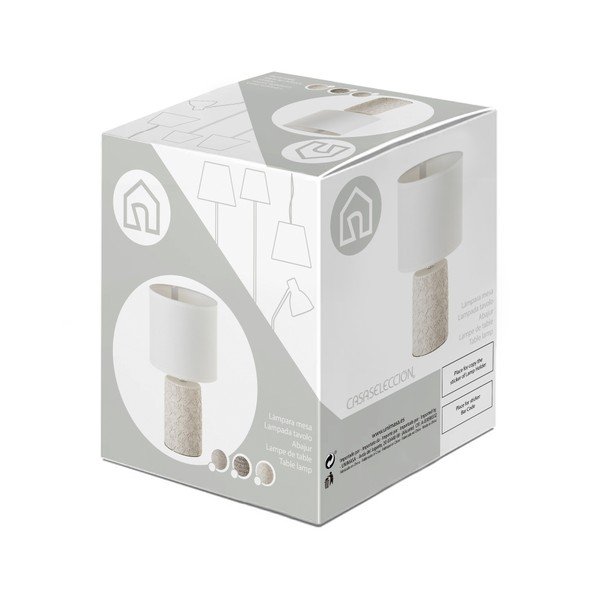 Rjava namizna svetilka s tekstilnim senčnikom (višina 33,5 cm) – Casa Selección-image-3