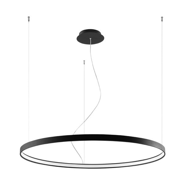 Črna viseča svetilka Nice Lamps Ganica, ø 100 cm