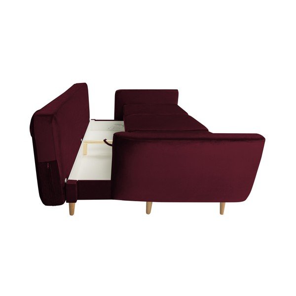 Bordo rdeča raztegljiva sedežna garnitura s prostorom za shranjevanje Mazzini Sofas Silva-image-3