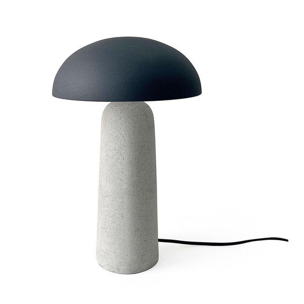 Siva betonska namizna svetilka s kovinskim senčilom (višina 39,5 cm) Delphine – Bizzotto