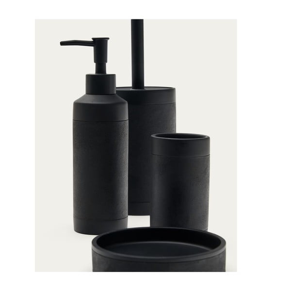 Črn lonček za zobne ščetke iz poliresina Sisel – Kave Home-image-3