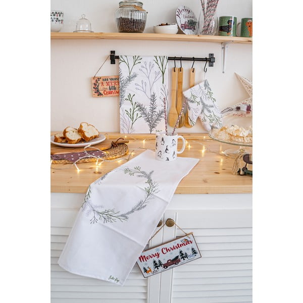 Bombažne kuhinjske krpe v kompletu 2 ks 50x70 cm Christmas Twigs – Butter Kings-image-1