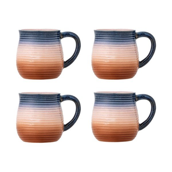 Modre/oranžne keramične skodelice v kompletu 4 ks 200 ml Tatum – Bloomingville