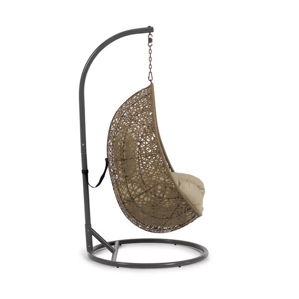 Bež viseči vrtni fotelj iz umetnega ratana Florina – Kave Home-image-2