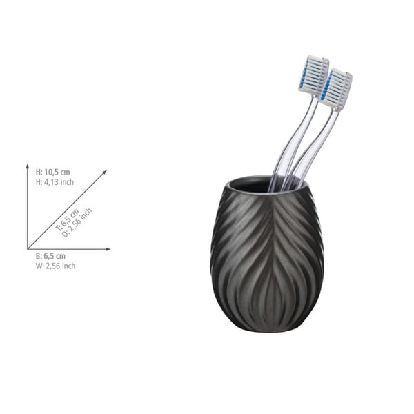 Antracitno siv keramičen lonček za zobne ščetke Idro – Wenko-image-3