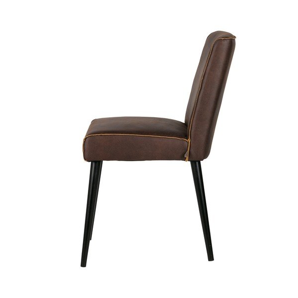 Komplet 2 temno rjavih usnjenih stolov BePureHome Revolution-image-2