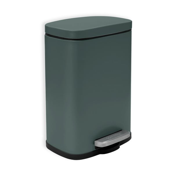 Temno zelen jeklen koš za smeti s pedalom 5 l Akira – Spirella