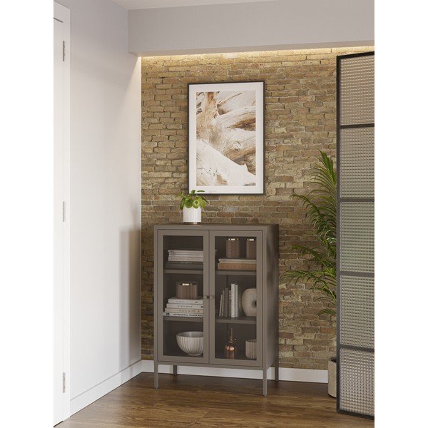 Siva kovinska omarica 70x100x40 cm Fayna – Marckeric-image-1