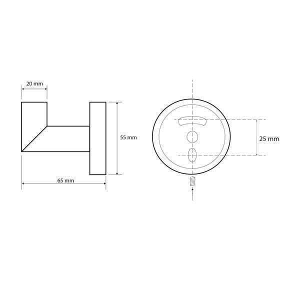 Črn medeninast kljukast obešalnik Sapho X-Round-image-1