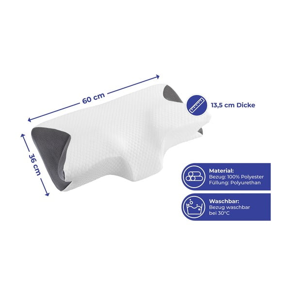 Anatomski vzglavnik s polnilom iz spominske pene 36x60 cm - Maximex-image-3