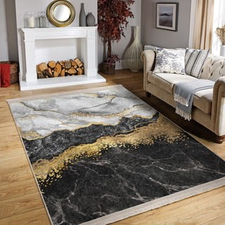 Črna/bela pralna preproga 160x230 cm – Mila Home