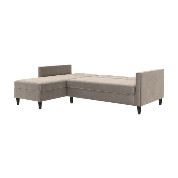 Bež žametna kotna sedežna garnitura Hartford – Støraa-image-3