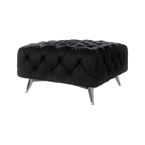 Črn žameten tabure Chelsea – Ropez-image-1