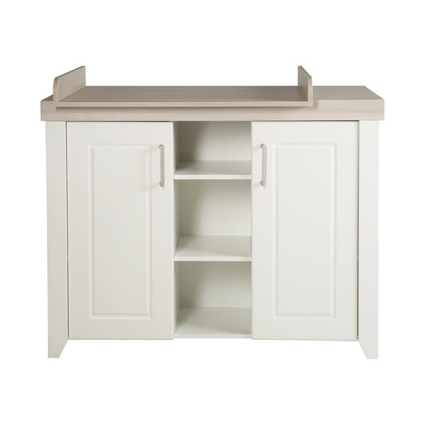 Bela nizka otroška komoda v brestovem dekorju s previjalnim pultom 120x98 cm Felicia – Roba-image-2