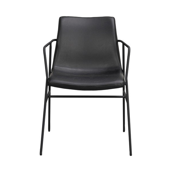 Črn jedilni stol z oblazinjenjem iz umetnega usnja Rowico Huntingbay-image-3