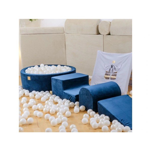 Bež žametno otroško igrišče iz pene 3 ks višina 30 cm 45x143 cm Montessori – Meowbaby-image-1