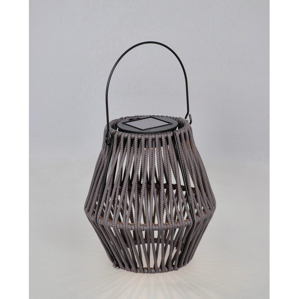 Siva LED lanterna s solarnim panelom (višina 17 cm) Juny – Yes Everyday-image-1