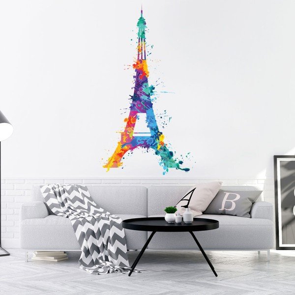 Stenska nalepka Ambiance Wall Decal Eifflov stolp Design Akvarel, 105 x 60 cm-image-1