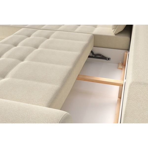 Kremno bela raztegljiva kotna sedežna garnitura (levi kot) Balitco – Ropez-image-1