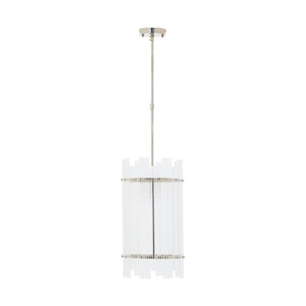 Kovinska viseča svetilka v srebrni barvi s steklenim senčilom ø 27 cm Ritz – Premier Housewares