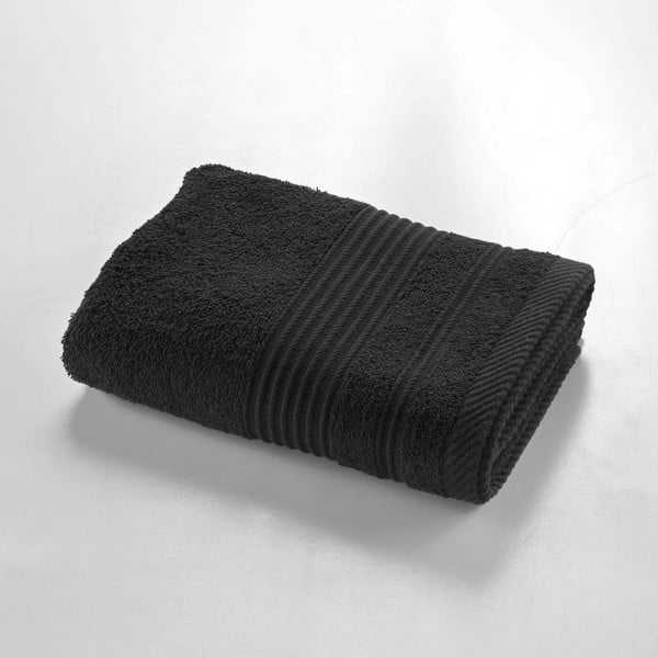 Črna frotirna bombažna brisača 50x90 cm Tendresse – douceur d'intérieur