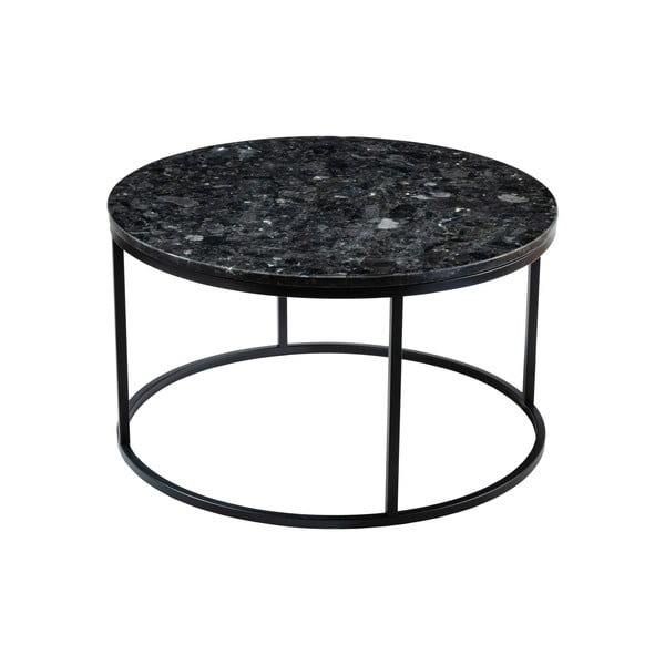 Kavna miza iz črnega granita RGE Black Crystal, ⌀ 85 cm