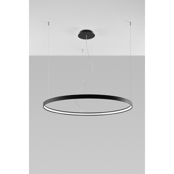 Črna aluminijasta LED viseča svetilka ø 110 cm RIO – Thoro-image-3