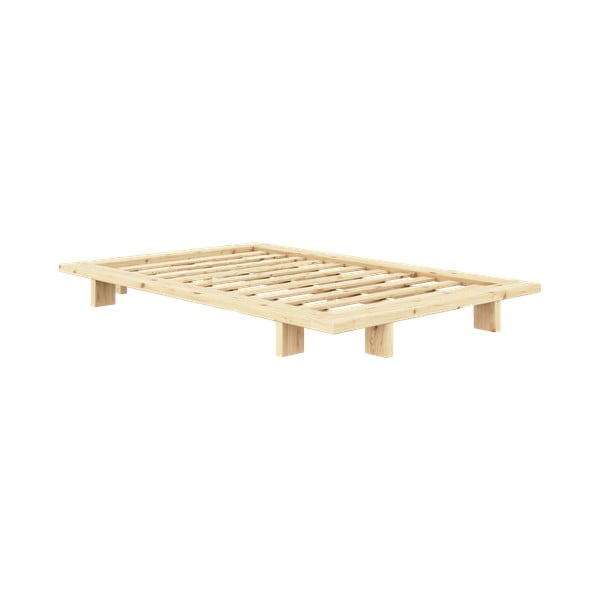 Postelja iz masivnega bora z letvenim dnom 120x200 cm v naravni barvi Japan – Karup Design