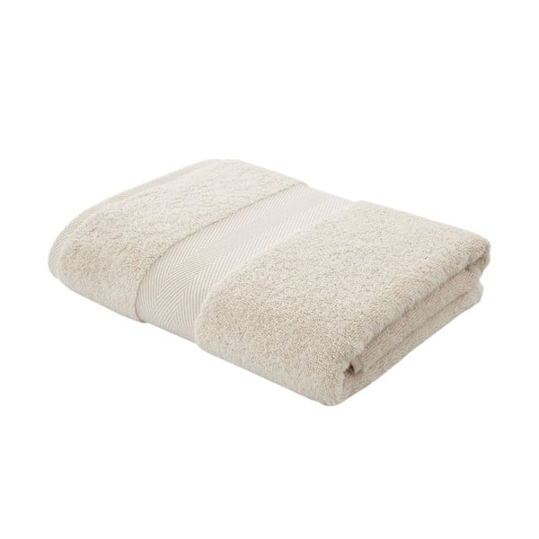 Kremno bela bombažna brisača z mešanico svile 70x127 cm - Bianca