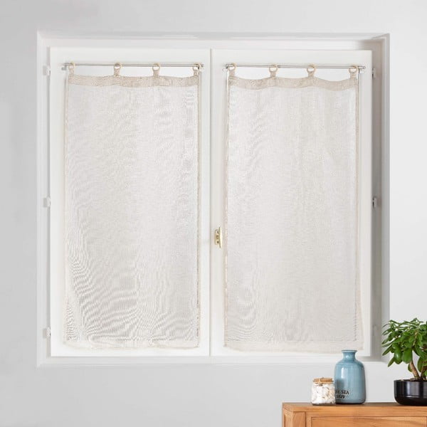 Bež prosojne zavese v kompletu 2 ks 60x120 cm Minalisa – douceur d'intérieur-image-1