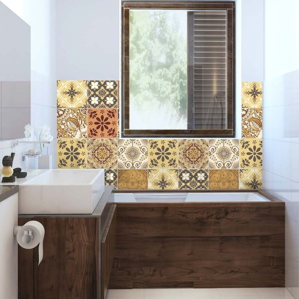 Komplet 9 nalepk Ambiance Cottage, 10 x 10 cm