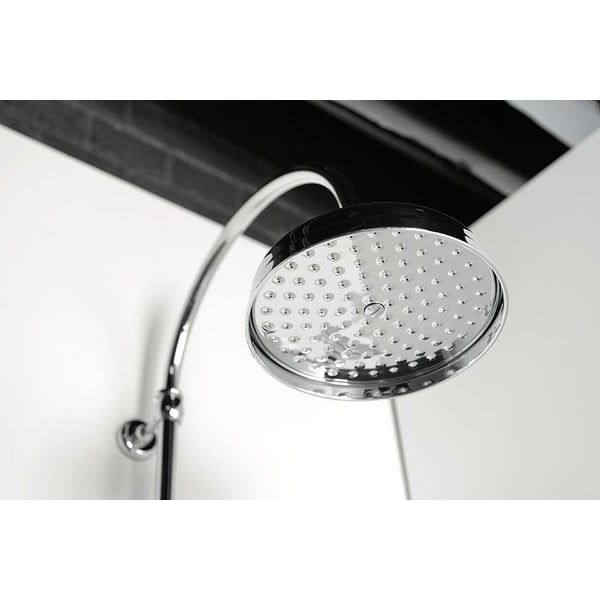 Medeninasta tuš garnitura v sijajno srebrni barvi s termostatsko armaturo s prho za glavo in ročno prho 142 cm Antea – Sapho-image-3