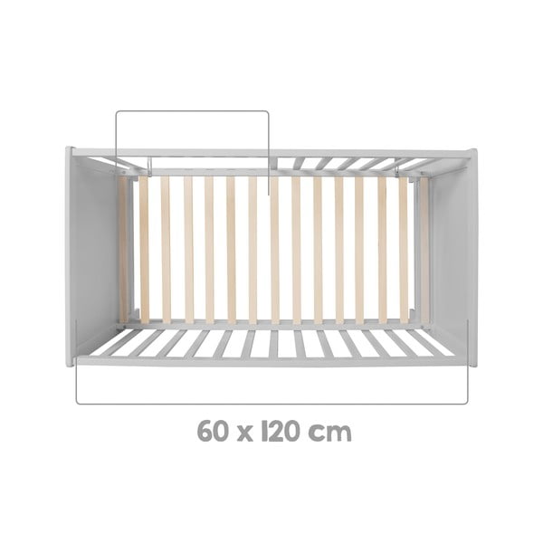 Siva/sivorjava otroška posteljica 60x120 cm Hamburg – Roba-image-3