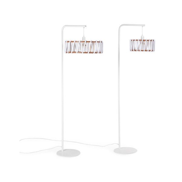 Stoječa svetilka z belo konstrukcijo in velikim belim senčnikom EMKO Macaron-image-3