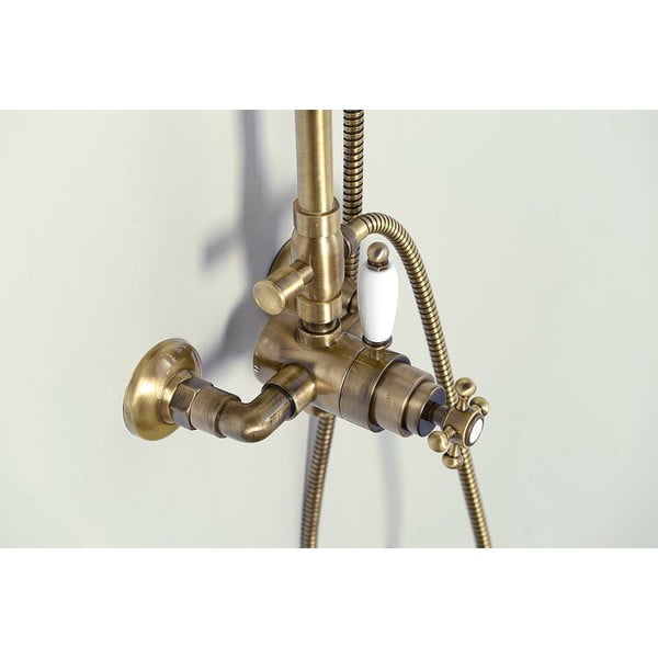 Medeninasta tuš garnitura v bronasti barvi s termostatsko armaturo s prho za glavo in ročno prho 142 cm Antea – Sapho-image-1