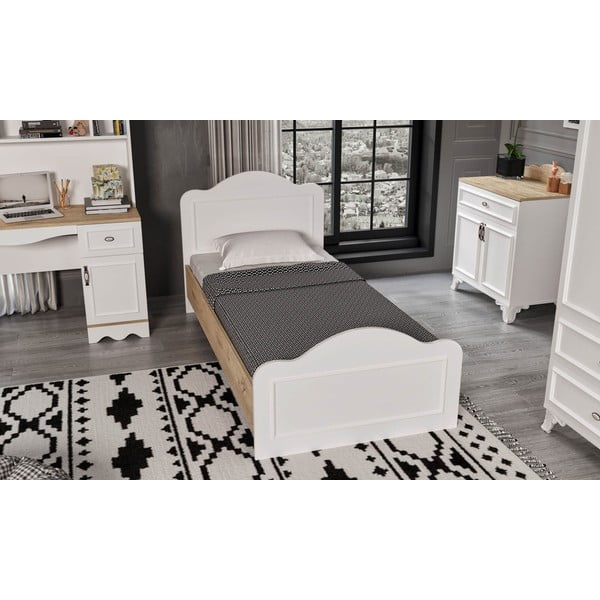 Bela/naravna postelja 90x190 cm Alessa – Kalune Design-image-1