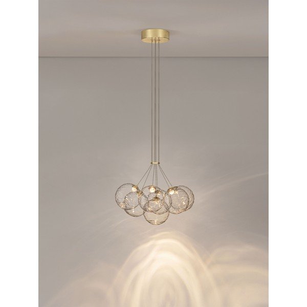 Medeninasta steklena LED zatemnitvena viseča svetilka ø 42 cm Blazik – Nova Luce-image-2