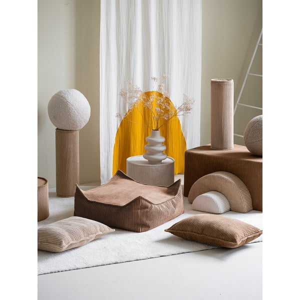 Rjava otroška vreča za sedenje iz rebrastega žameta Square – Wigiwama-image-3