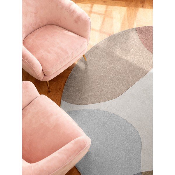 Bež ročno tkana volnena okrogla preproga ø 200 cm Hackney Clarissa – Ted Baker-image-4