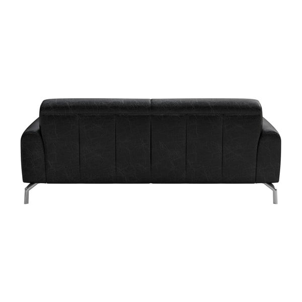 Črna usnjena zofa MESONICA Puzo, 170 cm-image-3