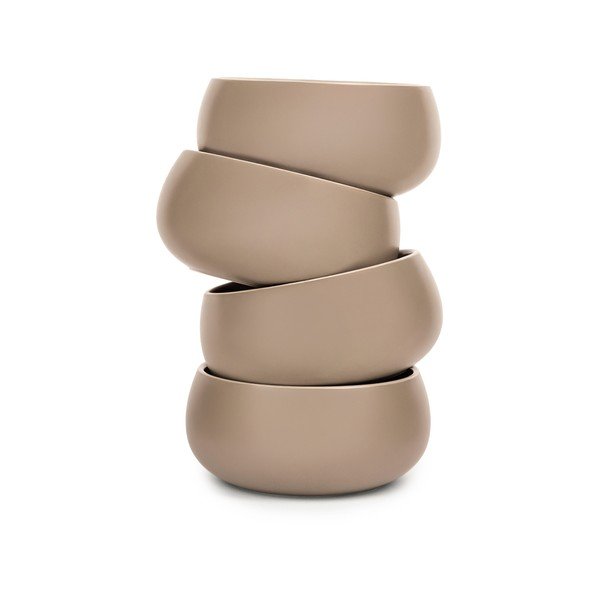 Bež skledice v kompletu 4 ks iz kamenine 600 ml Terra Luma – Bonami Selection-image-2